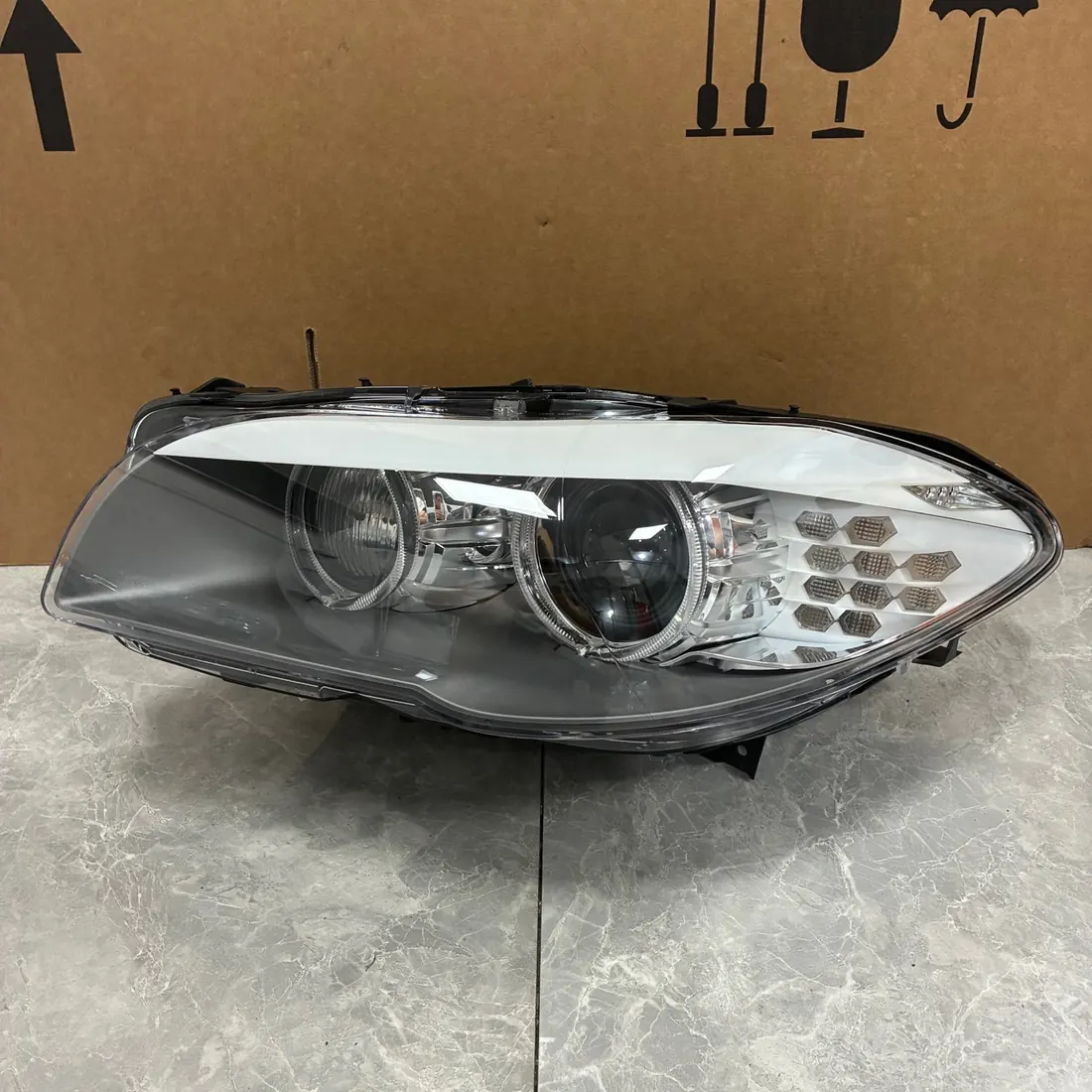 BMW 5 Series F10 F18 Pre-LCI Left Adaptive Bi-Xenon Headlight Bare photo 1